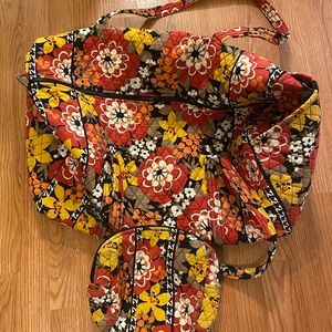 Matching Vera Bradley duffle and cosmetic case